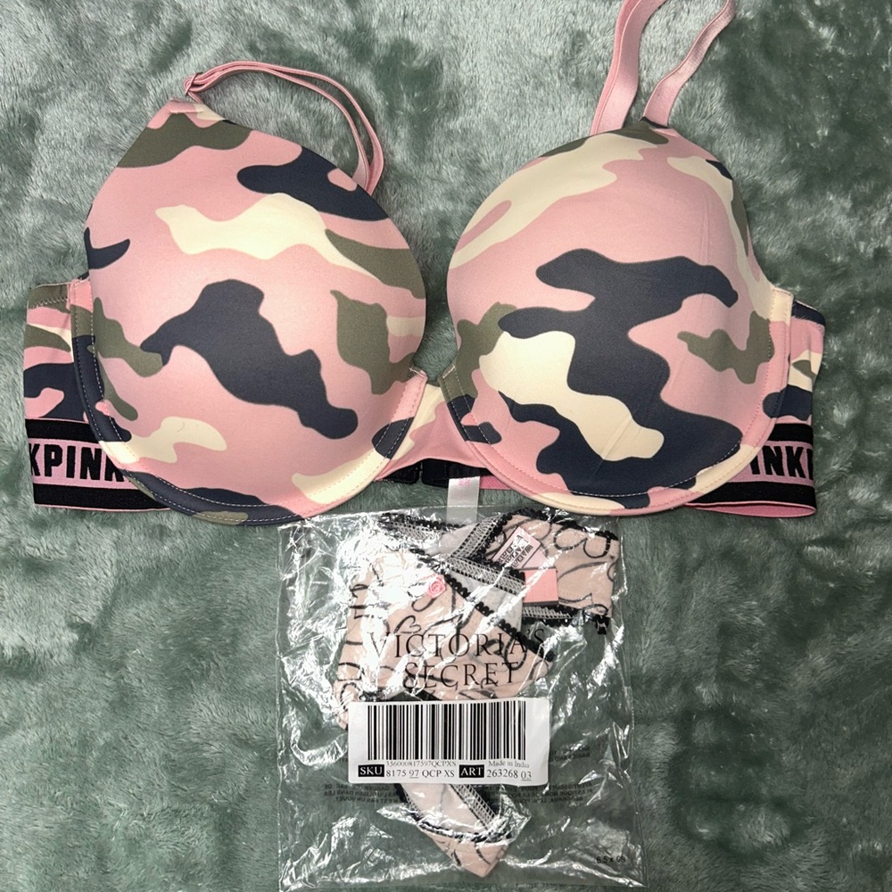 Victoria's Secret Pink Camo Bra with thong